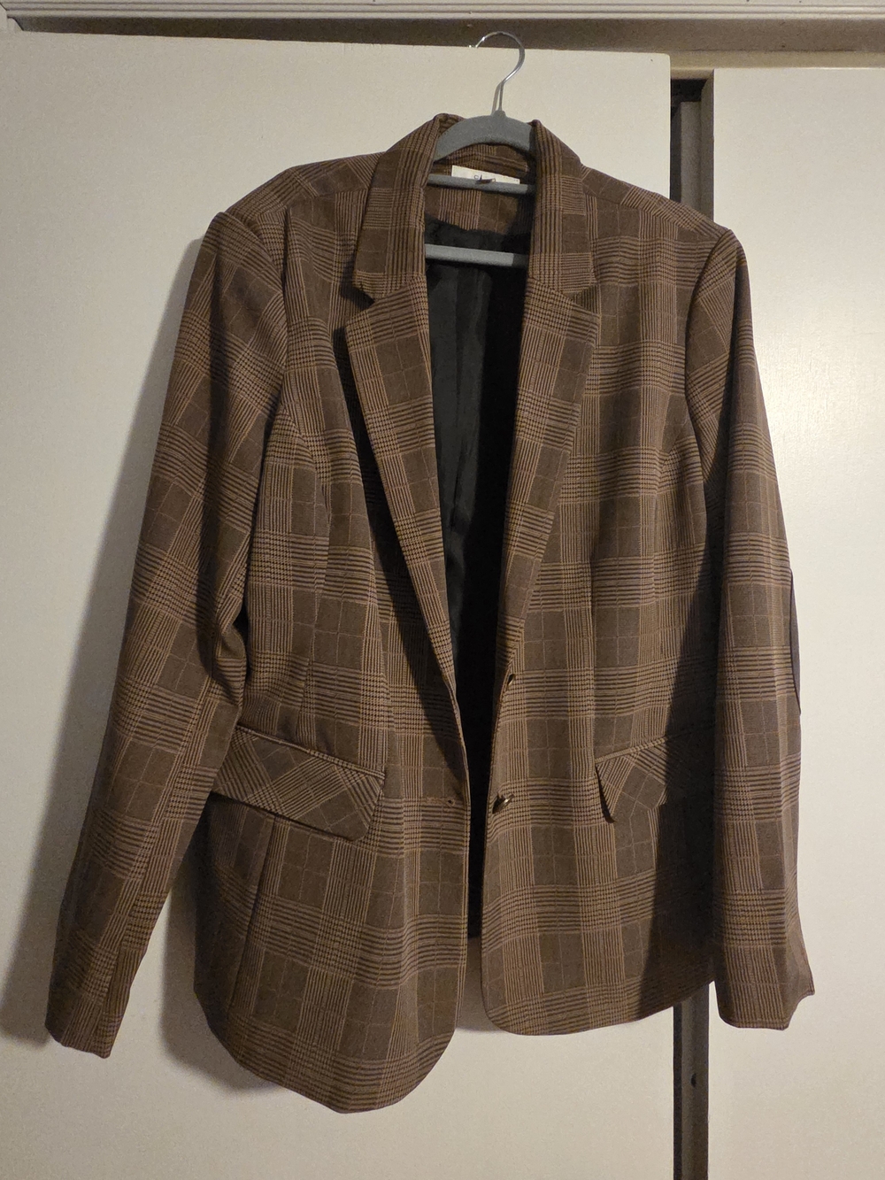 cleo Brown Plaid Blazer Jacket
